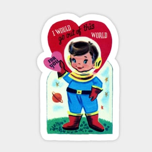 Vintage Astronaut Valentine Sticker